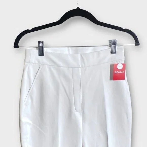 NWT Spanx On-The-Go Slim Straight Pant Classic White, Size Extra Small Tall - Picture 3 of 8